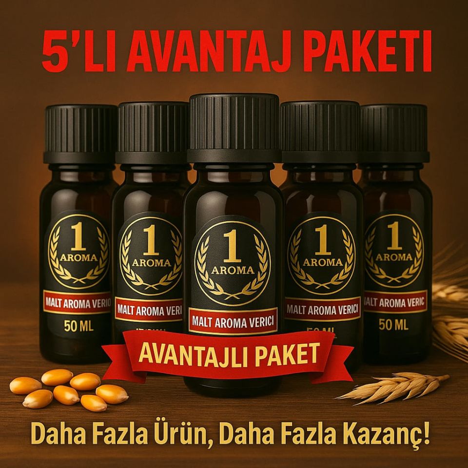 Kırmızı Malt Aroması | 50ML | 5 Adet