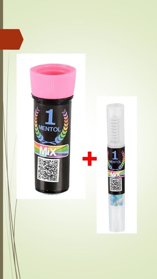 YEDEK TÜP MIX MENTOL TOPU + KALEM APLİKATÖR (1000 ADET MENTOL TOPU)